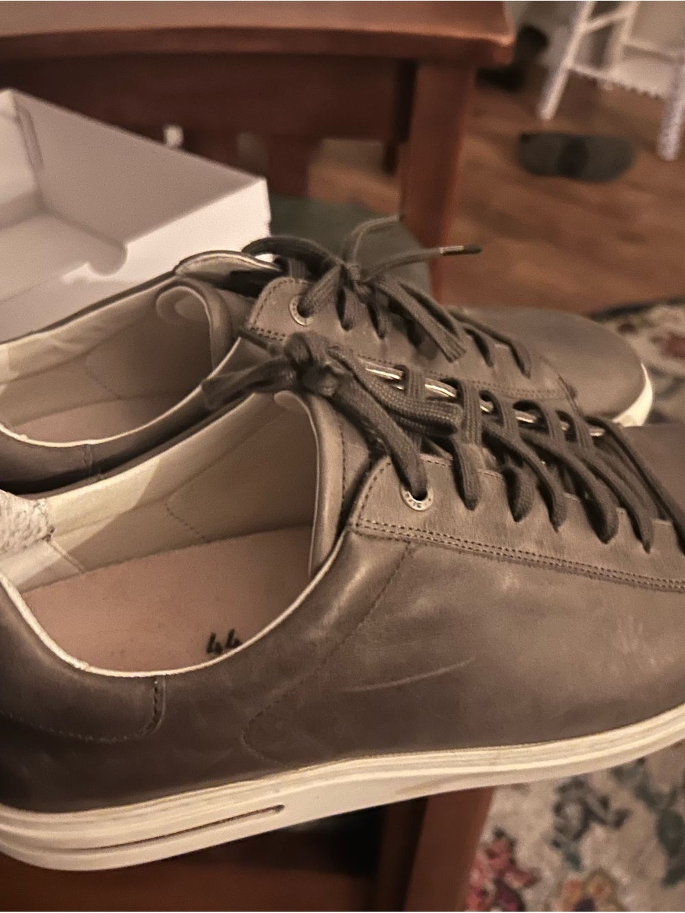 Birkenstock Men's Taupe Leather Lace-Up Sneakers